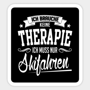 Ich muss nur skifahren (black) Sticker